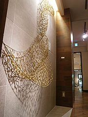 壁の花 四人展・吉野寿曻作品。「ジャングルの葉っぱどこへいくの」