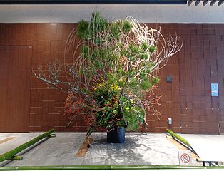 草月会東京西支部作品・いけばな草月流　紀尾井町正月花 至りたる華－あけぼの