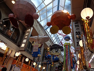 阿佐谷七夕飾り・コナンくんと毛利小五郎