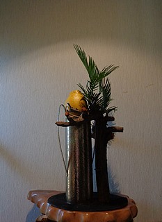 正月花・カリン、ソテツ、ニッコウヒバ